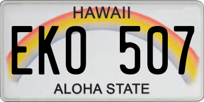 HI license plate EKO507