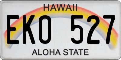 HI license plate EKO527