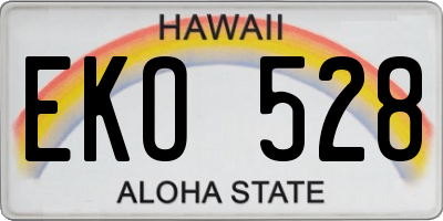 HI license plate EKO528