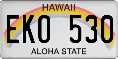 HI license plate EKO530