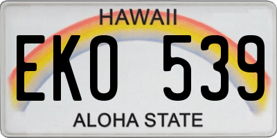 HI license plate EKO539