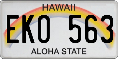 HI license plate EKO563