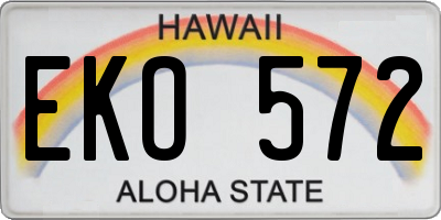 HI license plate EKO572
