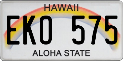 HI license plate EKO575