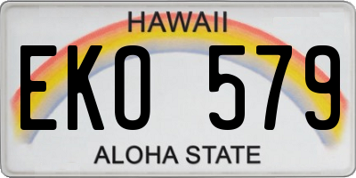 HI license plate EKO579