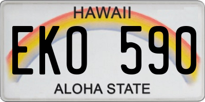 HI license plate EKO590