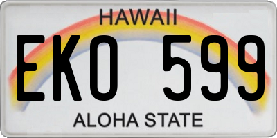 HI license plate EKO599