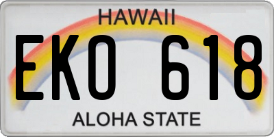 HI license plate EKO618
