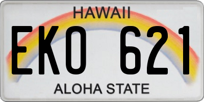 HI license plate EKO621