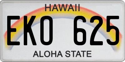 HI license plate EKO625