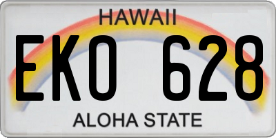 HI license plate EKO628