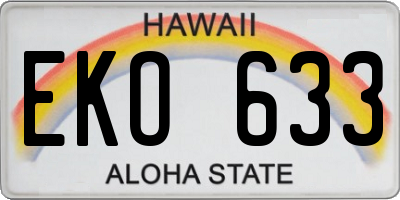 HI license plate EKO633