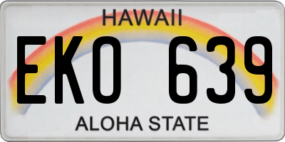 HI license plate EKO639