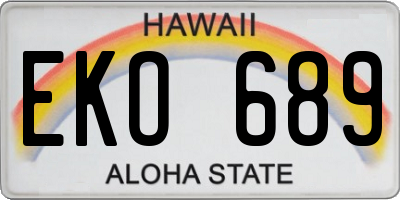 HI license plate EKO689