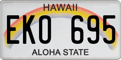 HI license plate EKO695