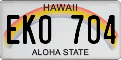 HI license plate EKO704