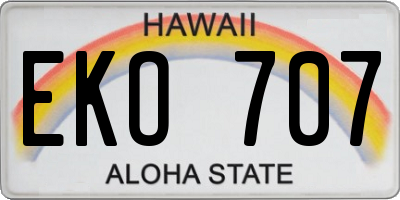 HI license plate EKO707