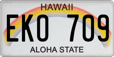 HI license plate EKO709