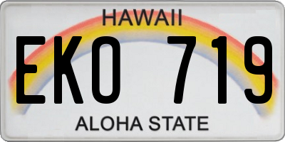 HI license plate EKO719