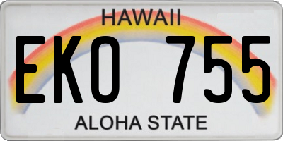 HI license plate EKO755