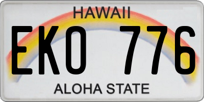 HI license plate EKO776