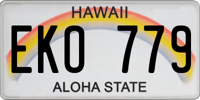 HI license plate EKO779