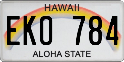 HI license plate EKO784