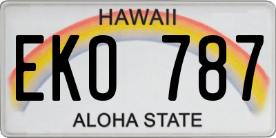 HI license plate EKO787