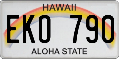HI license plate EKO790