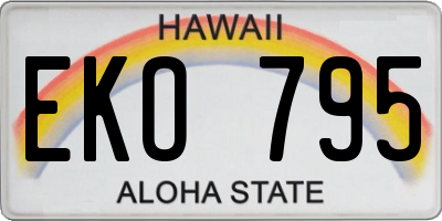 HI license plate EKO795