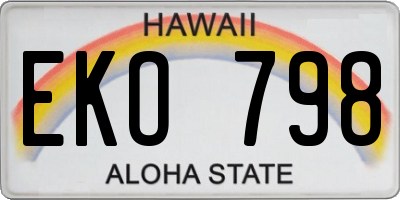 HI license plate EKO798