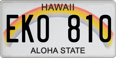 HI license plate EKO810