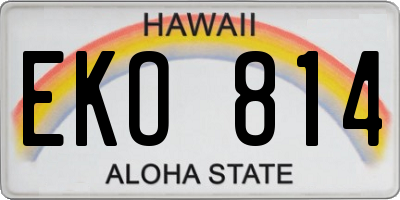 HI license plate EKO814