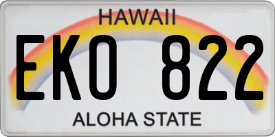 HI license plate EKO822