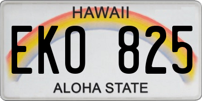 HI license plate EKO825