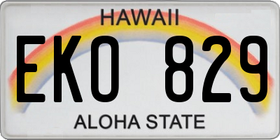 HI license plate EKO829