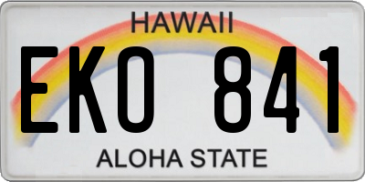 HI license plate EKO841