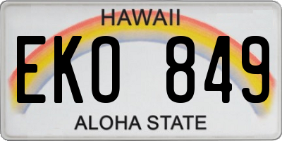 HI license plate EKO849