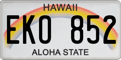 HI license plate EKO852