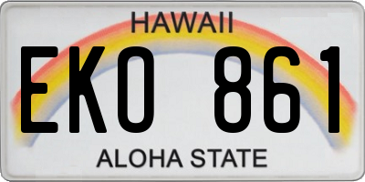 HI license plate EKO861