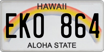 HI license plate EKO864