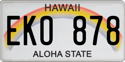 HI license plate EKO878