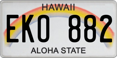 HI license plate EKO882