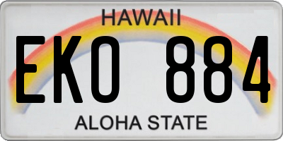 HI license plate EKO884