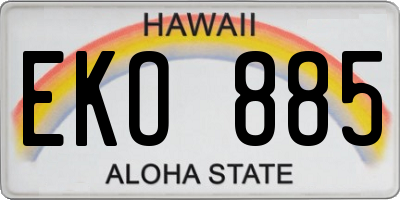 HI license plate EKO885