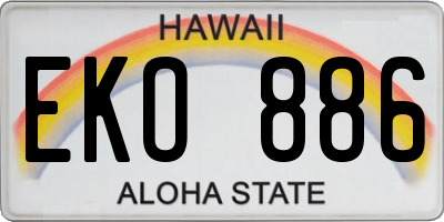 HI license plate EKO886
