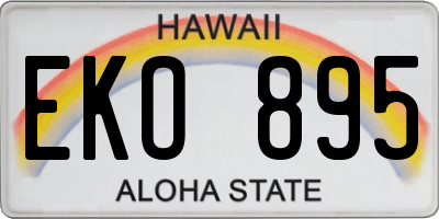 HI license plate EKO895