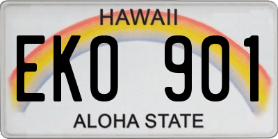 HI license plate EKO901