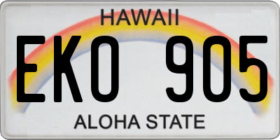 HI license plate EKO905
