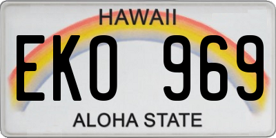 HI license plate EKO969